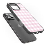 iPhone 16 Pro Max Pink Gingham Pattern Black Impact Phone Case