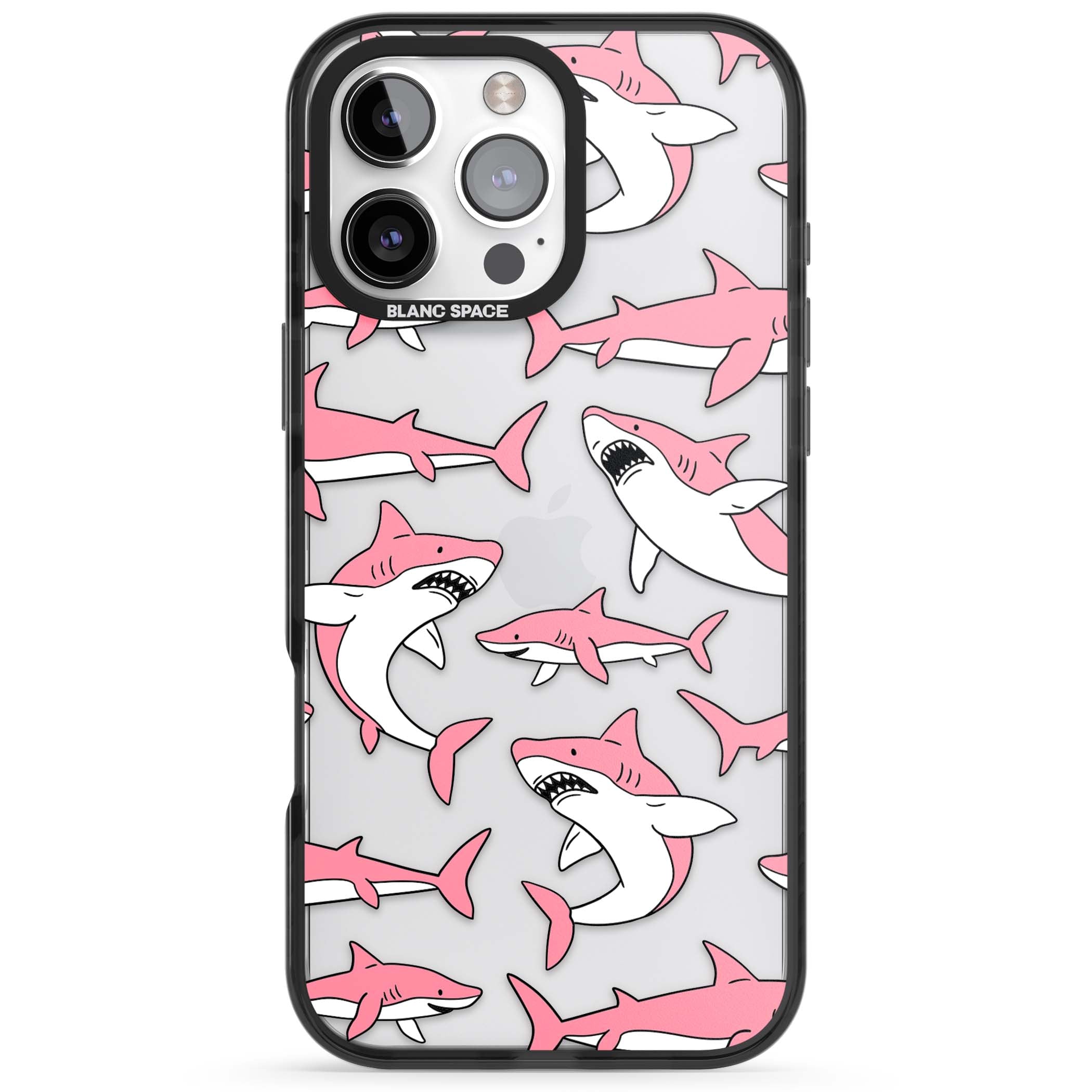 Bubblegum Sharks for her iPhone case | Black Impact case for iPhone 16 Pro, iPhone 16 Pro Max