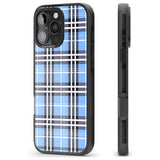 iPhone 16 Pro Max Blue Plaid Black Impact Phone Case