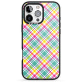 iPhone 16 Pro Max Crosshatch Plaid Black Impact Phone Case