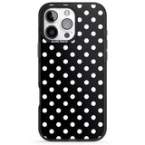 iPhone 16 Pro Max Designer Chic Black Polka Dot Black Impact Phone Case