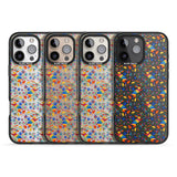 iPhone 16 Pro Max Floral Rabbit Pattern in Rainbow Black Impact Phone Case