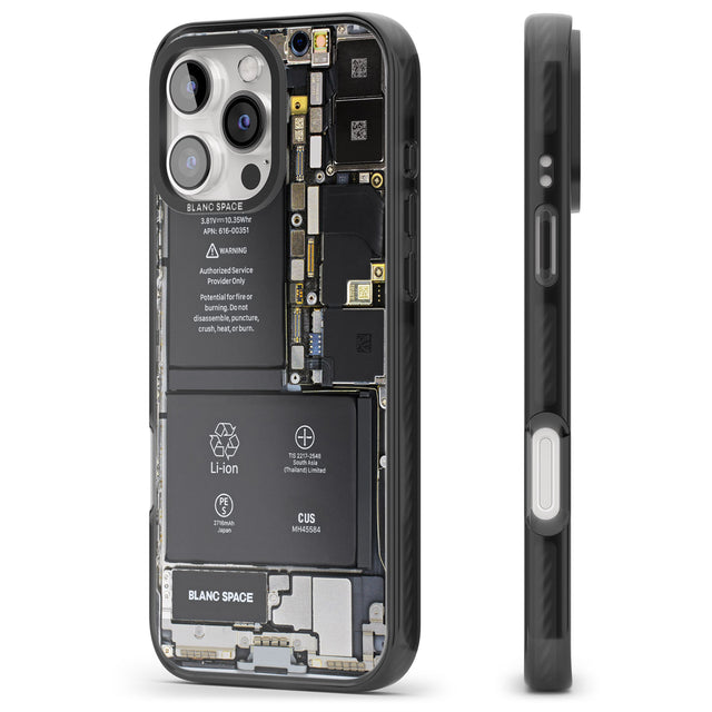 iPhone 16 Pro Max Circuit Board Black Impact Phone Case