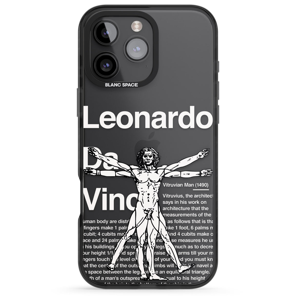 iPhone 16 Pro Max Vitruvian Man Black Impact Phone Case