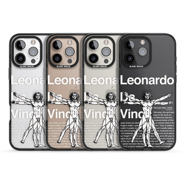 iPhone 16 Pro Max Vitruvian Man Black Impact Phone Case