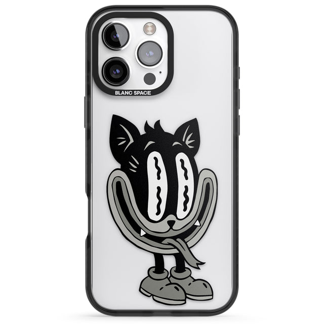 iPhone 16 Pro Max Faded Feline Black Impact Phone Case