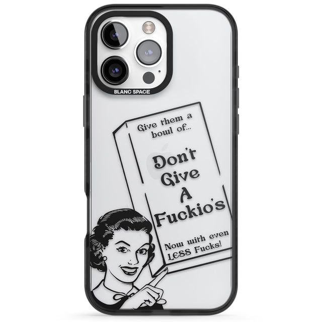 "Don't Give a F*ckio's" Cereal Black Impact Phone Case for iPhone 16 Pro, iPhone 16 Pro Max