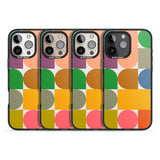 iPhone 16 Pro Max Abstract Retro Shapes: Rainbow Mix Black Impact Phone Case