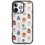 iPhone 16 Pro Max Cute Scandinavian Buildings Black Impact Phone Case