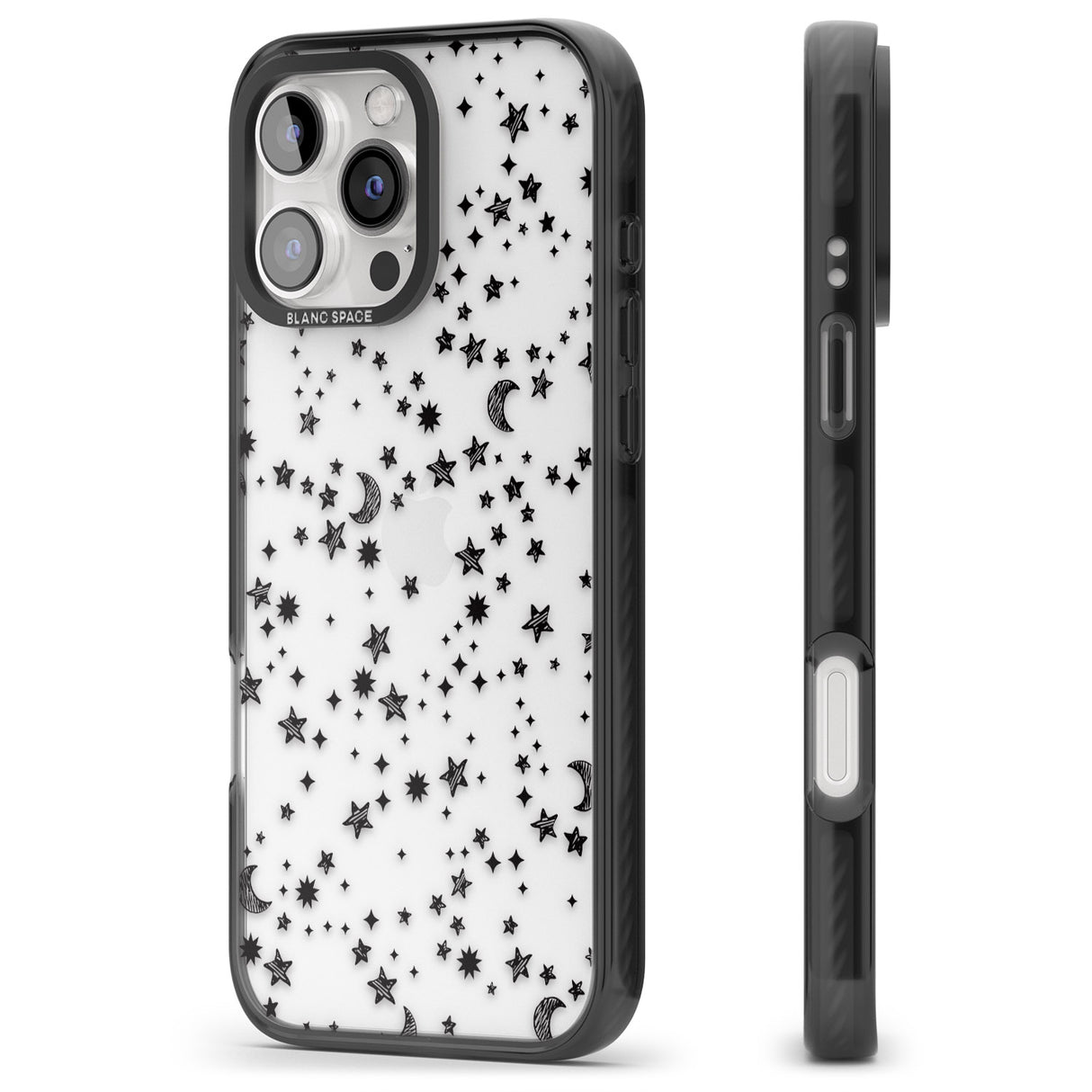 iPhone 16 Pro Max Black Cosmic Galaxy Pattern Black Impact Phone Case