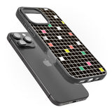 iPhone 16 Pro Max Vibrant Black Geometric Grid Black Impact Phone Case