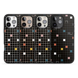 iPhone 16 Pro Max Earthtone Black Geometric Grid Black Impact Phone Case