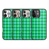 iPhone 16 Pro Max Retro Green Diamond Plaid Black Impact Phone Case