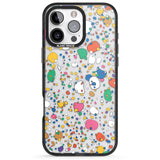 iPhone 16 Pro Max Colourful Confetti Pebbles Black Impact Phone Case