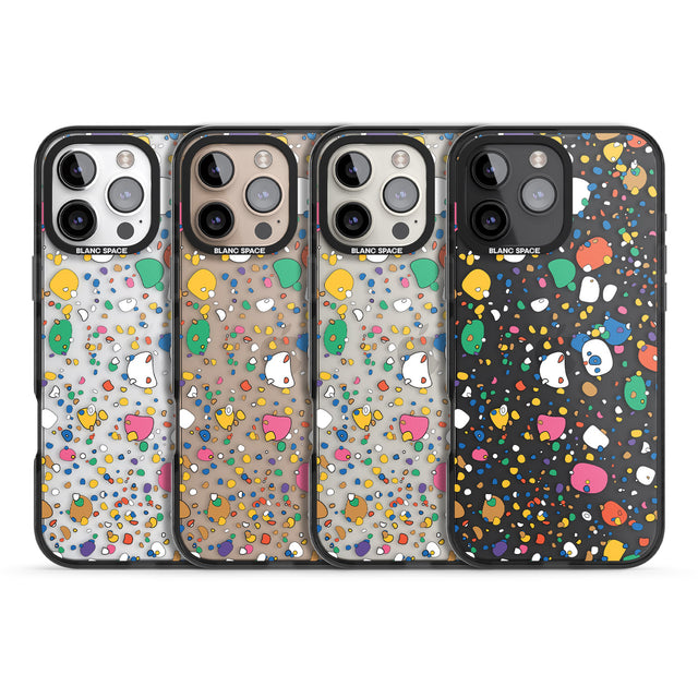 iPhone 16 Pro Max Colourful Confetti Pebbles Black Impact Phone Case