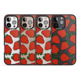 iPhone 16 Pro Max Strawberry Pattern Black Impact Phone Case