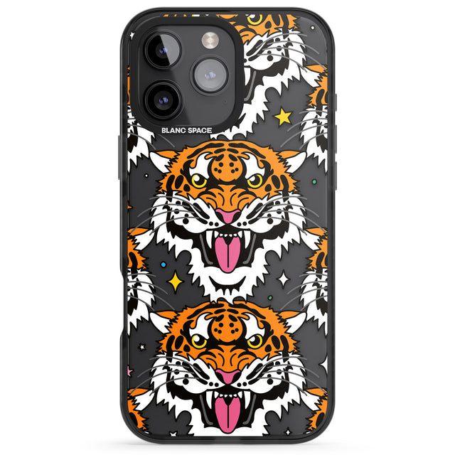 iPhone 16 Pro Max Fierce Jungle Tigers Black Impact Phone Case