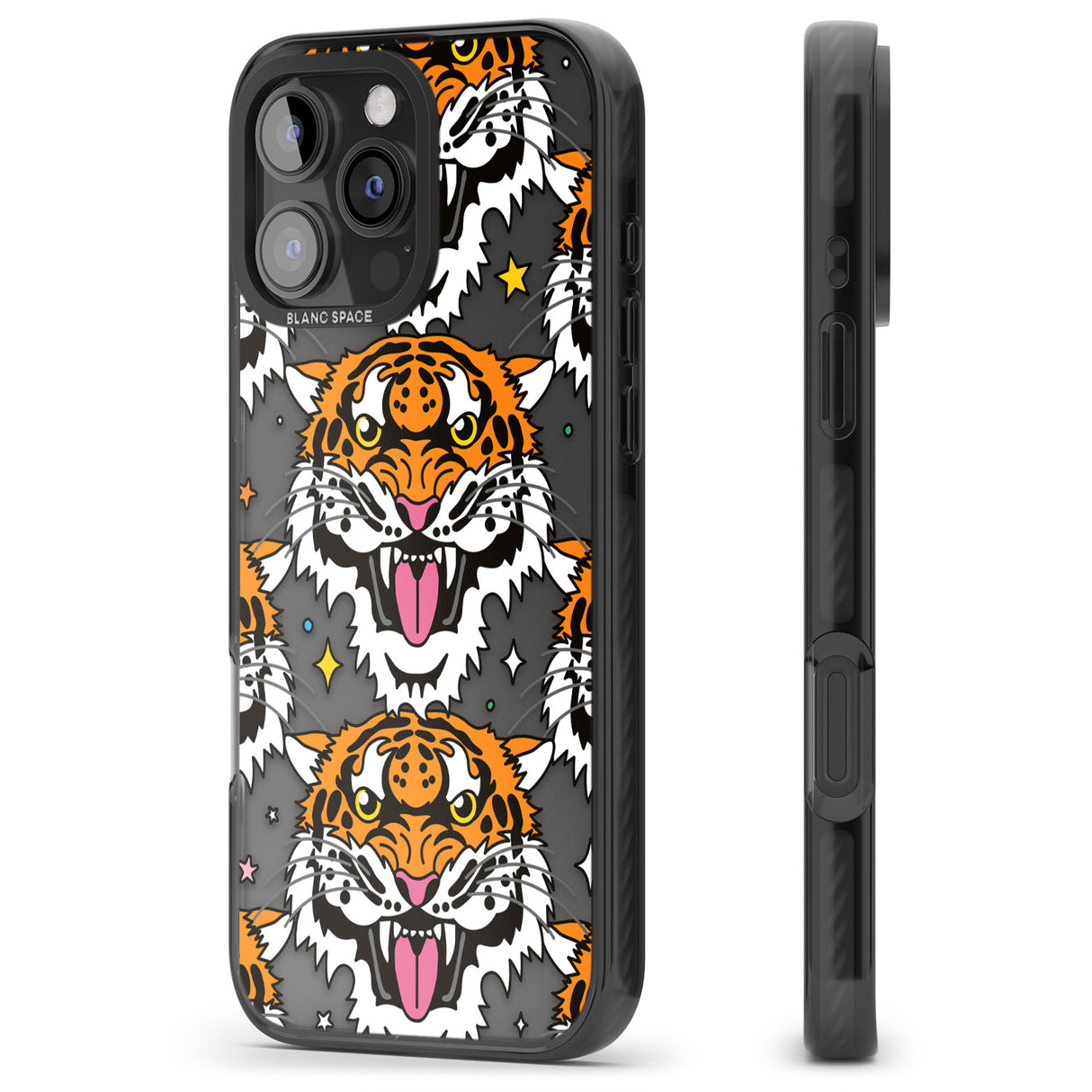 iPhone 16 Pro Max Fierce Jungle Tigers Black Impact Phone Case