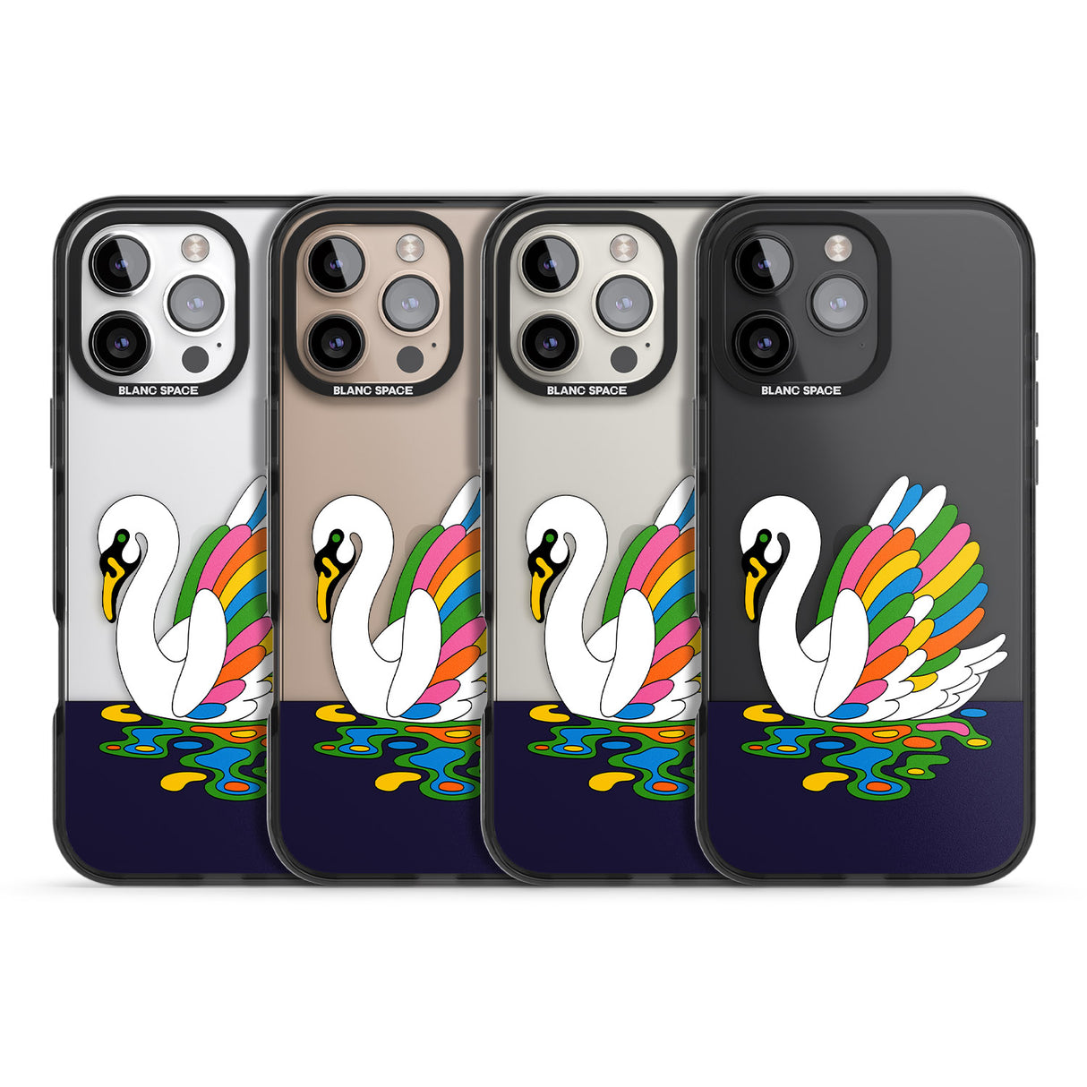 iPhone 16 Pro Max Serene Swan Black Impact Phone Case