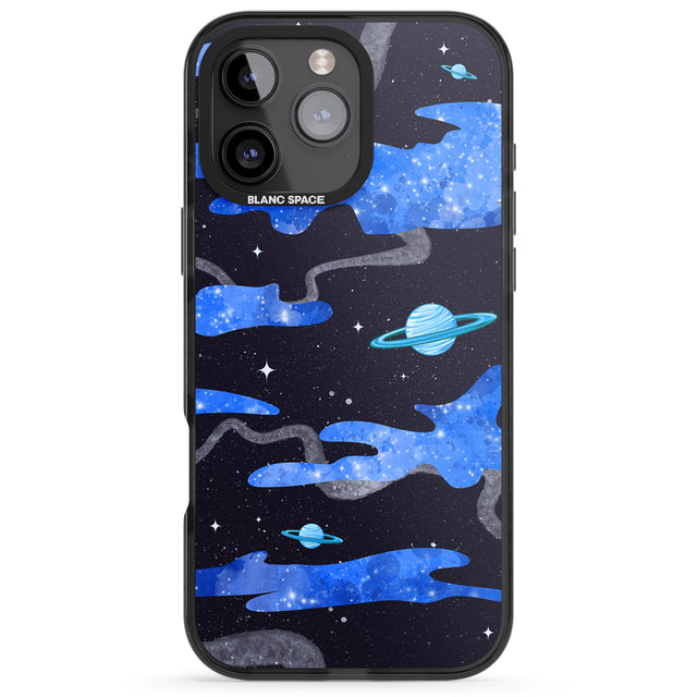 iPhone 16 Pro Max Blue Galaxy Black Impact Phone Case