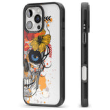 iPhone 16 Pro Max Sugar Skull Flowers Black Impact Phone Case