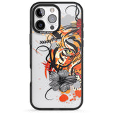 iPhone 16 Pro Max Sugar Skull Tiger Black Impact Phone Case