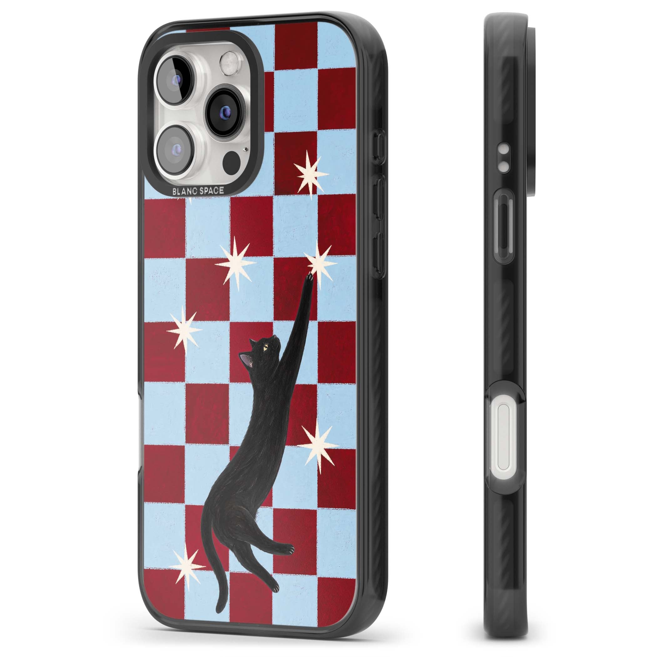 Starlit Kitty animals iPhone case | Black Impact case for iPhone 16 Pro, iPhone 16 Pro Max
