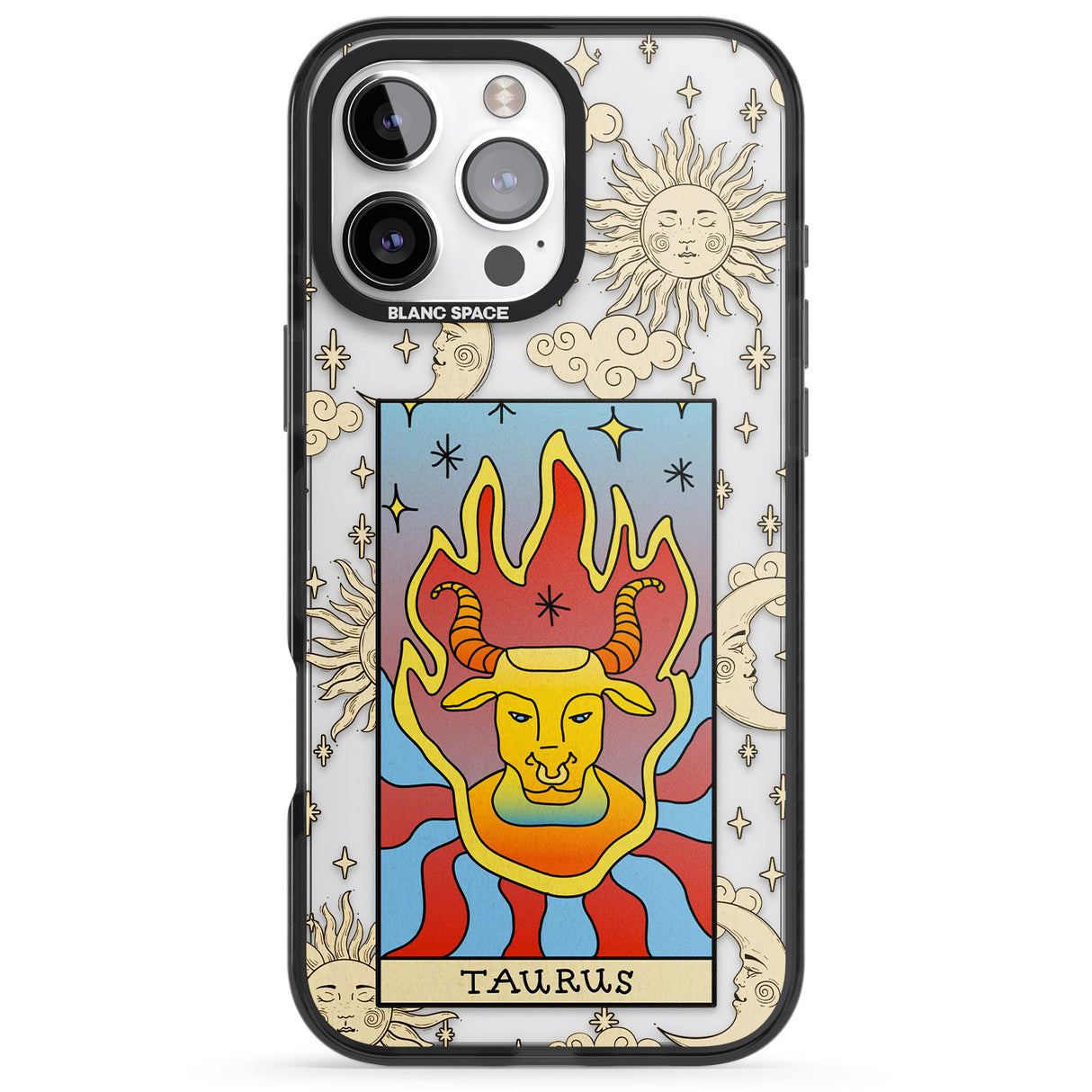 iPhone 16 Pro Max Celestial Zodiac - Taurus Black Impact Phone Case + Magsafe