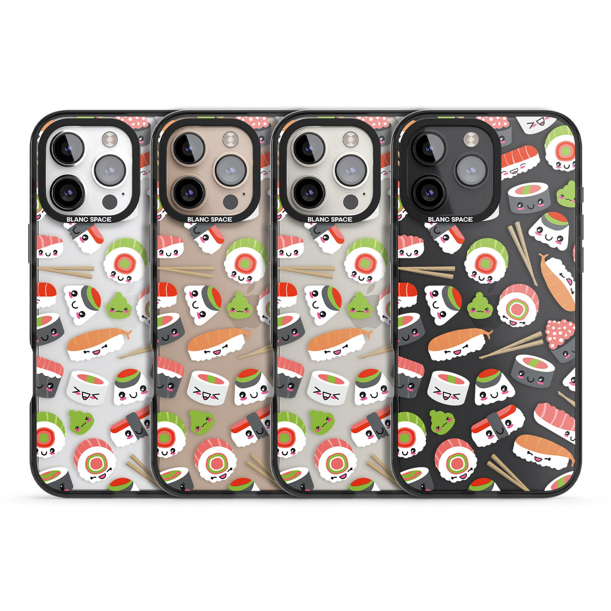 iPhone 16 Pro Max Kawaii Sushi Mix Black Impact Phone Case