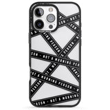 iPhone 16 Pro Max Caution Tape (Clear) Not a Morning Person Black Impact Phone Case