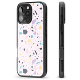 iPhone 16 Pro Max Pink, Purple & Turquoise Terrazzo Pattern Black Impact Phone Case