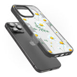 iPhone 16 Pro Max Vintage Painted Daisies Black Impact Phone Case + Magsafe