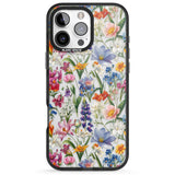 iPhone 16 Pro Max Vintage Wildflowers Black Impact Phone Case + Magsafe