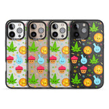 iPhone 16 Pro Max Kawaii Weed Pattern Black Impact Phone Case