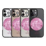 iPhone 16 Pro Max Aquarius Zodiac Transparent Design - Pink Black Impact Phone Case