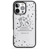 iPhone 16 Pro Max Aquarius Emblem - Transparent Design Black Impact Phone Case