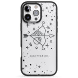 iPhone 16 Pro Max Sagittarius Emblem - Transparent Design Black Impact Phone Case