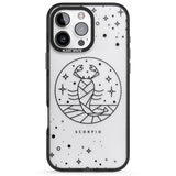 iPhone 16 Pro Max Scorpio Emblem - Transparent Design Black Impact Phone Case