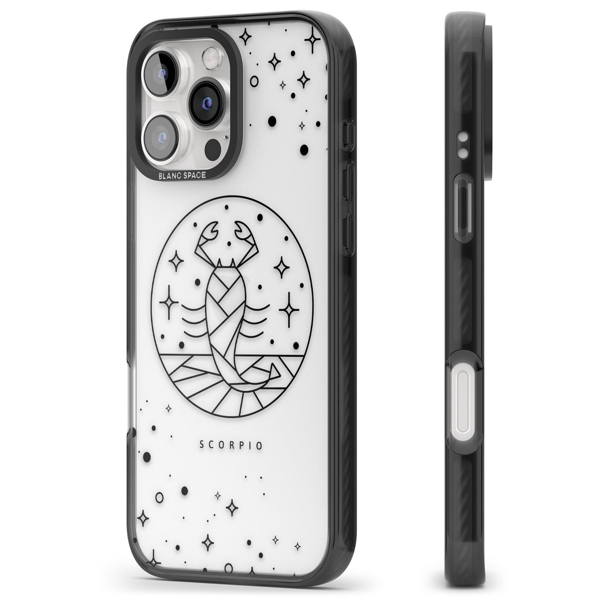 iPhone 16 Pro Max Scorpio Emblem - Transparent Design Black Impact Phone Case