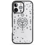 iPhone 16 Pro Max Leo Emblem - Transparent Design Black Impact Phone Case