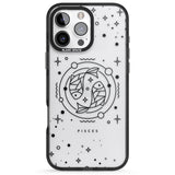 iPhone 16 Pro Max Pisces Emblem - Transparent Design Black Impact Phone Case