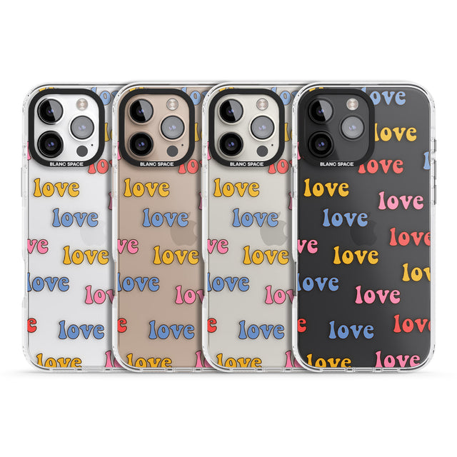 iPhone 16 Love Pattern Clear Impact Phone Case