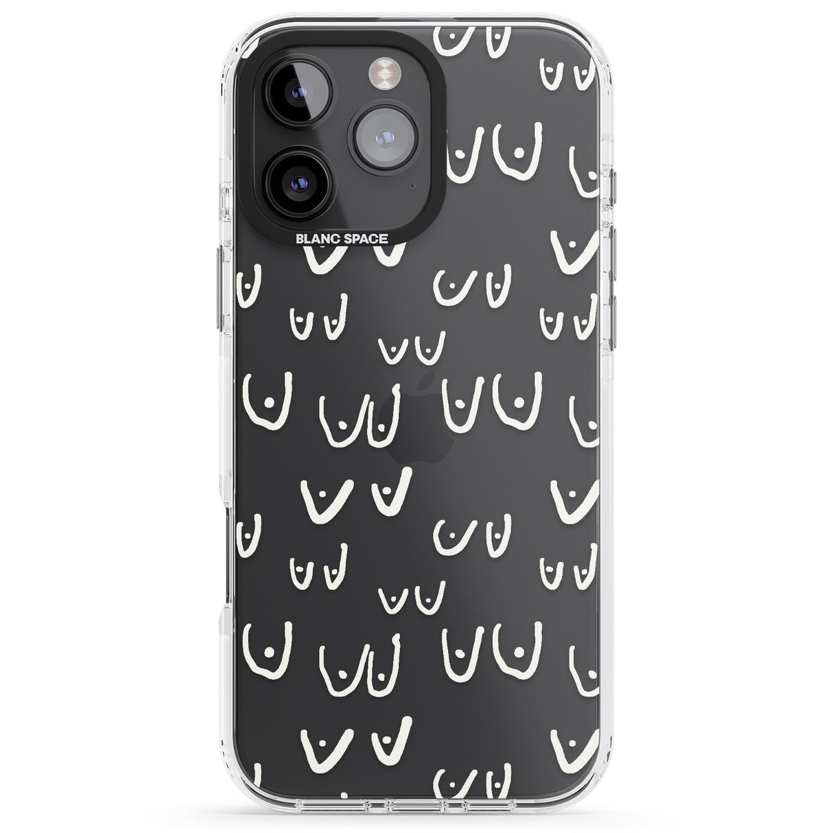 iPhone 16 Pro Max Free the boob (White) Black Impact Phone Case