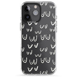 iPhone 16 Pro Max Free the boob (White) Black Impact Phone Case