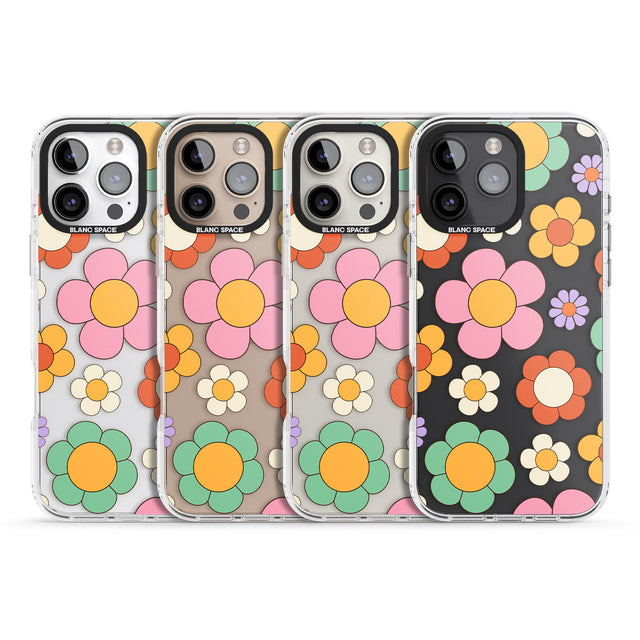 iPhone 16 Groovy Blossoms Clear Impact Phone Case