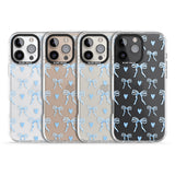 iPhone 16 Blue Bows & Hearts Clear Impact Phone Case