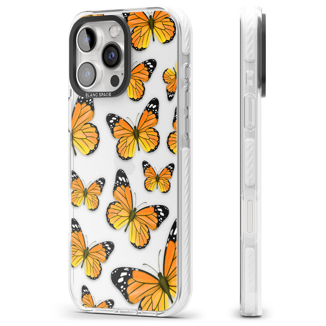 iPhone 16 Pro Max Sun-Yellow Butterflies Black Impact Phone Case