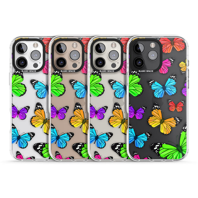 iPhone 16 Pro Max Vibrant Butterflies Black Impact Phone Case