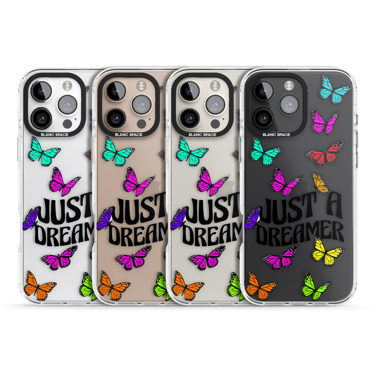 iPhone 16 Pro Max Just a Dreamer Butterfly Black Impact Phone Case