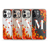 iPhone 16 Pro Max Personalised Monogram Autumn Leaves Black Impact Phone Case